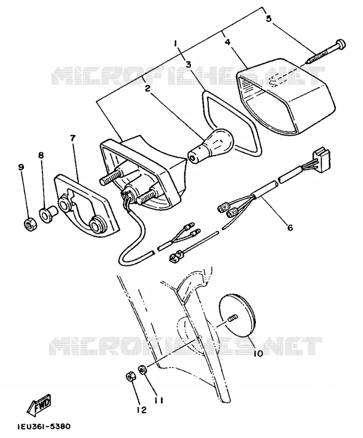 FEU ARRIERE Yamaha MOTO 350 1986 XT  XT350