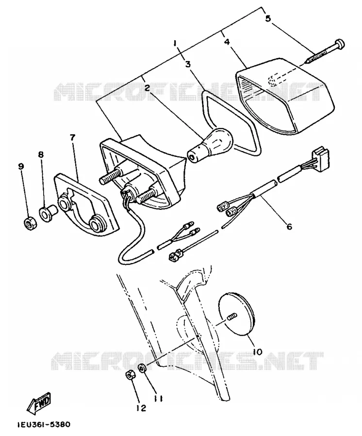 FEU ARRIERE Yamaha MOTO 350 1987 XT  XT350