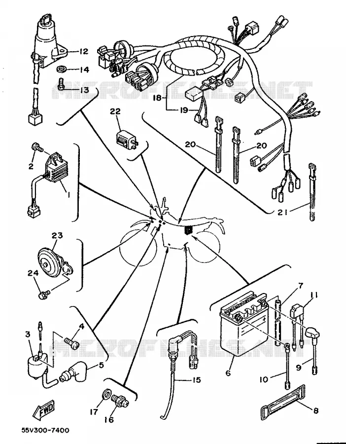 PARTIE ELECTRIQUE 1 Yamaha MOTO 350 1987 XT  XT350