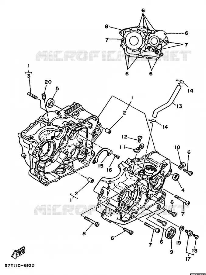 CARTER MOTEUR Yamaha MOTO 350 1987 XT  XT350