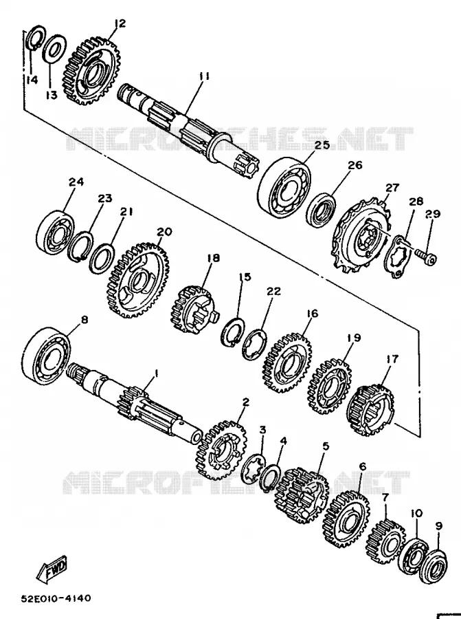 TRANSMISSION Yamaha MOTO 350 1987 XT  XT350