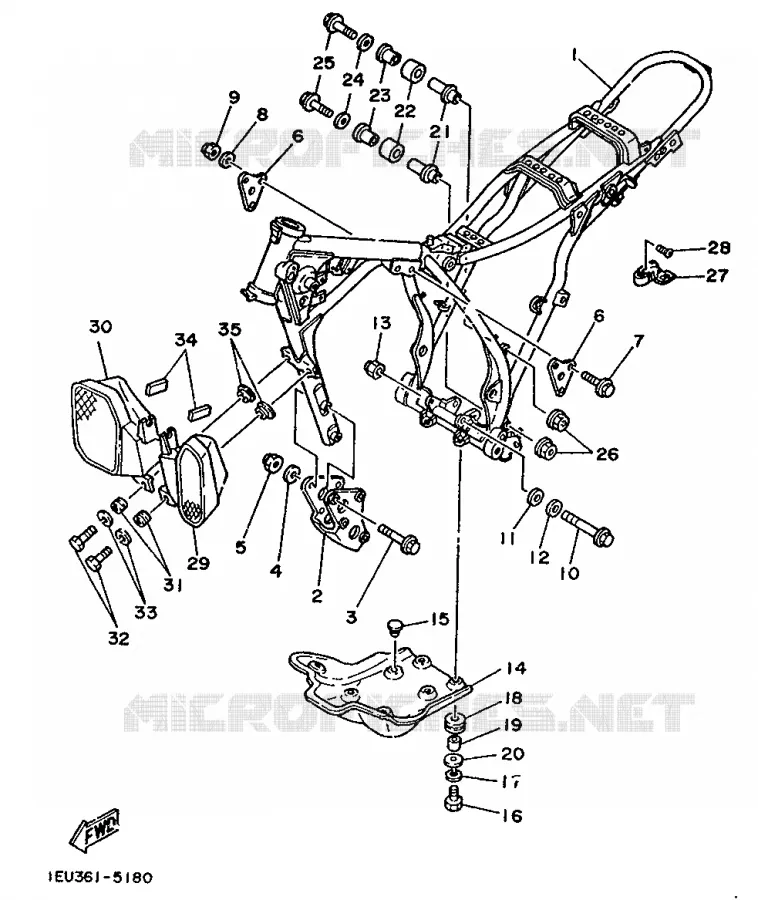 CADRE Yamaha MOTO 350 1989 XT  XT350
