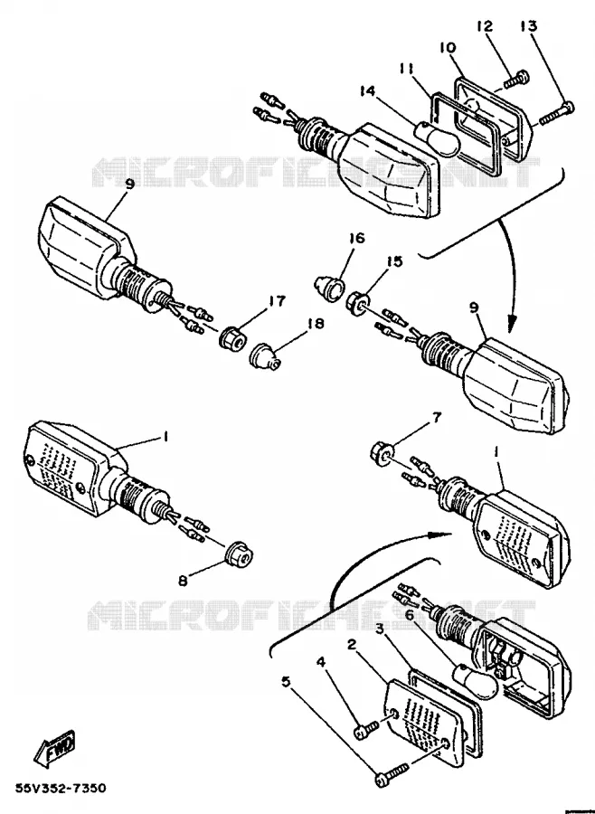 CLIGNOTANT Yamaha MOTO 350 1989 XT  XT350