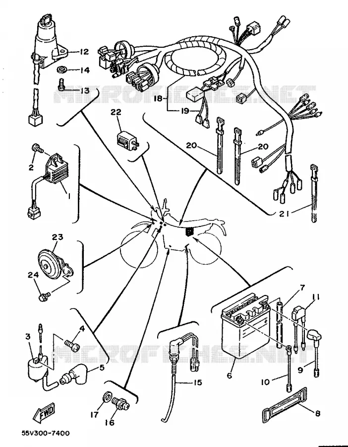 PARTIE ELECTRIQUE 1 Yamaha MOTO 350 1989 XT  XT350