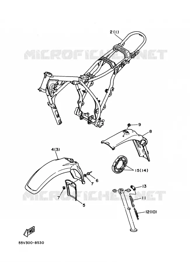PIÈCES OPTIONNELLES - PARTIE CYCLE Yamaha MOTO 350 1988 XT  XT350'88