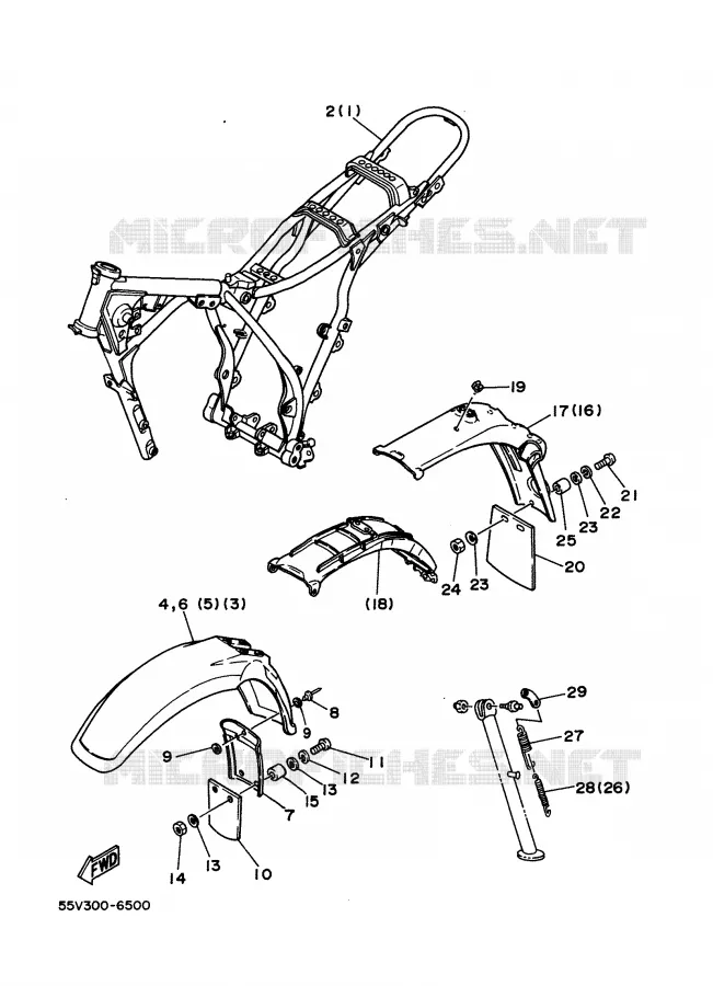 PIÈCES OPTIONNELLES - PARTIE CYCLE Yamaha MOTO 350 1988 XT  XT350'88