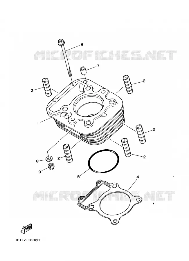 CYLINDRE Yamaha MOTO 350 1988 XT  XT350'88