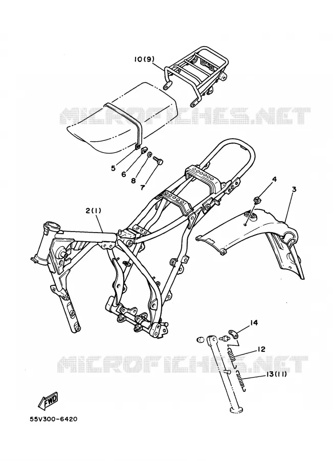PIÈCES OPTIONNELLES - PARTIE CYCLE Yamaha MOTO 350 1988 XT  XT350'88
