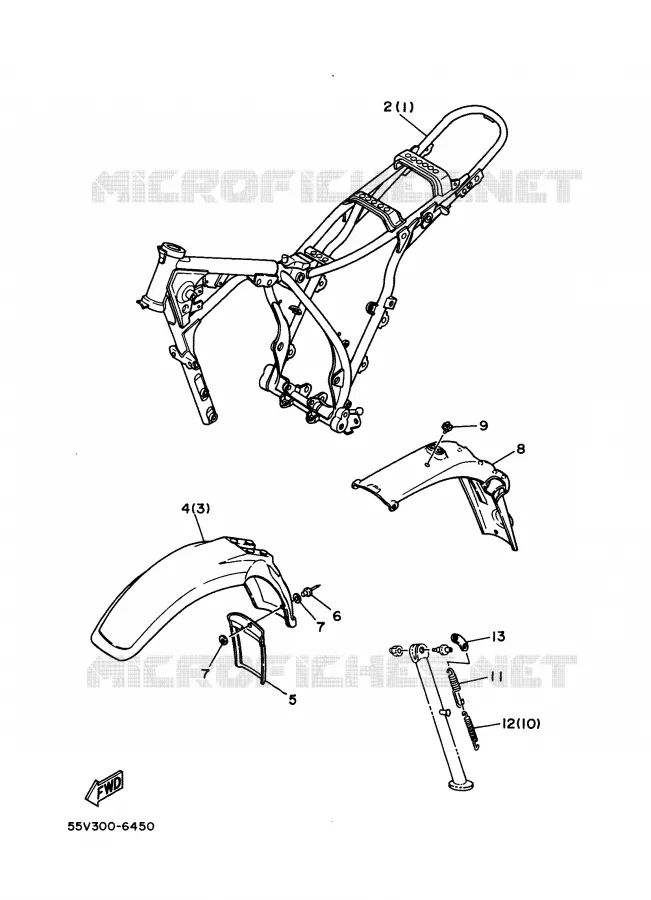 PIÈCES OPTIONNELLES - PARTIE CYCLE Yamaha MOTO 350 1988 XT  XT350'88