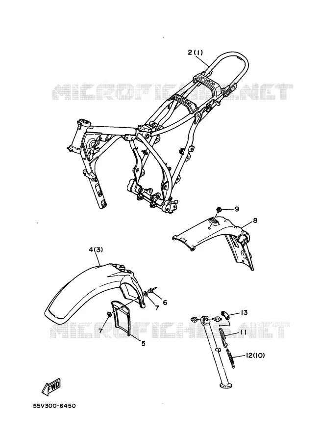 PIÈCES OPTIONNELLES - PARTIE CYCLE Yamaha MOTO 350 1988 XT  XT350'88