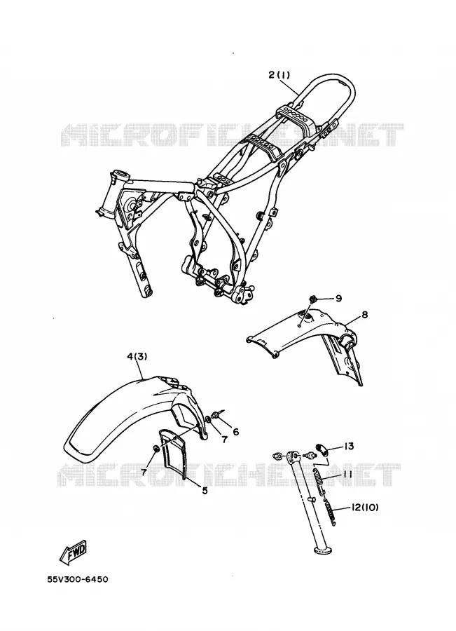 PIÈCES OPTIONNELLES - PARTIE CYCLE Yamaha MOTO 350 1988 XT  XT350'88