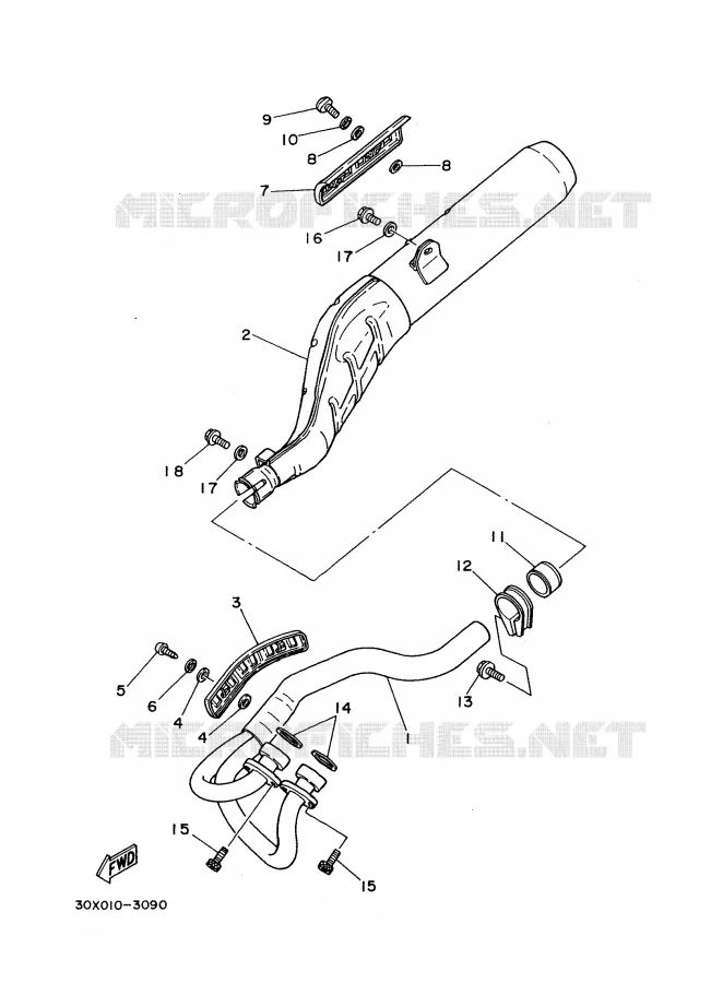ECHAPPEMENT Yamaha MOTO 350 1988 XT  XT350'88