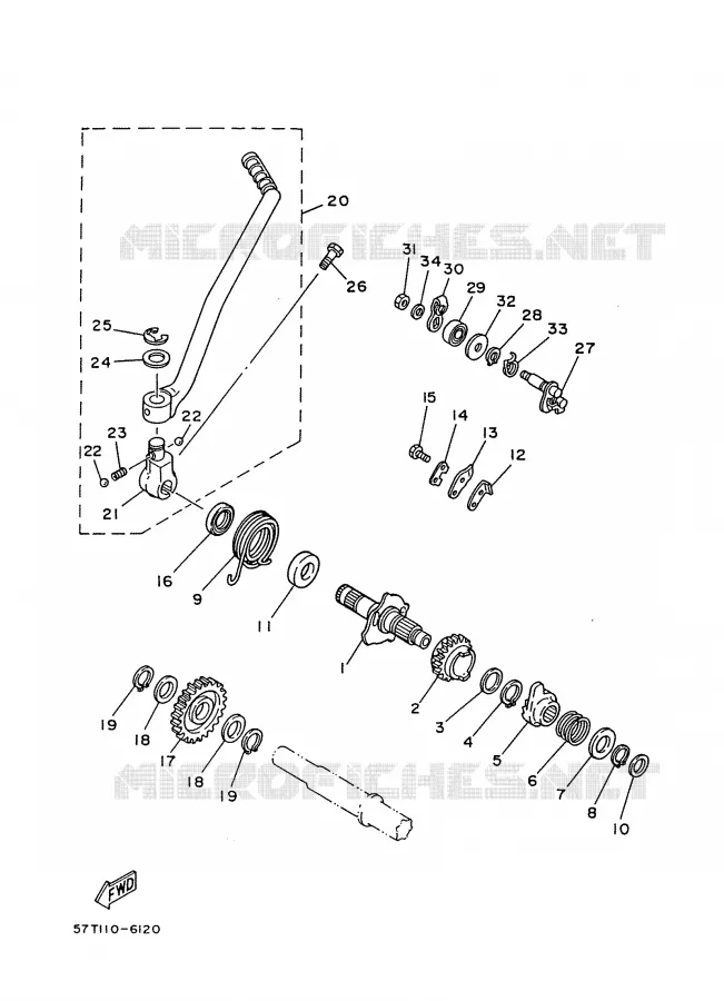 DEMARREUR Yamaha MOTO 350 1988 XT  XT350'88