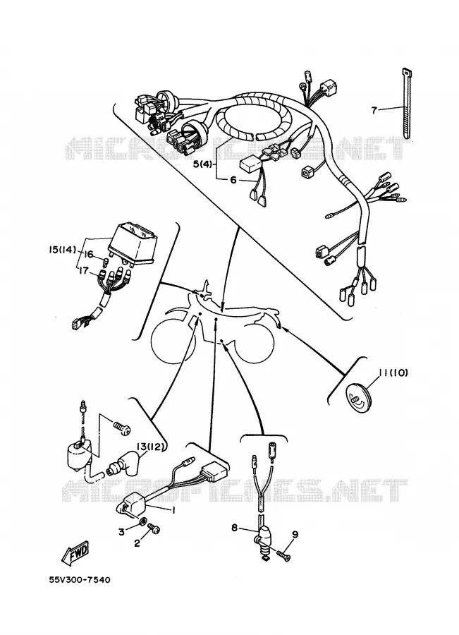 ALTERNATIVE ELECTRIQUE Yamaha MOTO 350 1988 XT  XT350'88