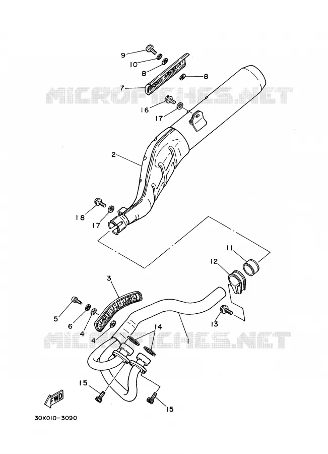 ECHAPPEMENT Yamaha MOTO 350 1988 XT  XT350'88