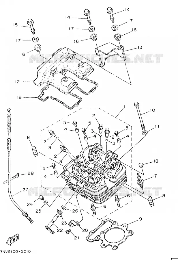 CULASSE Yamaha MOTO 350 1993 XT  XT350H