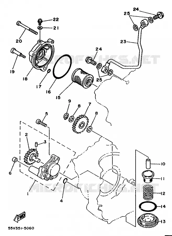 POMPE A HUILE Yamaha MOTO 350 1993 XT  XT350H