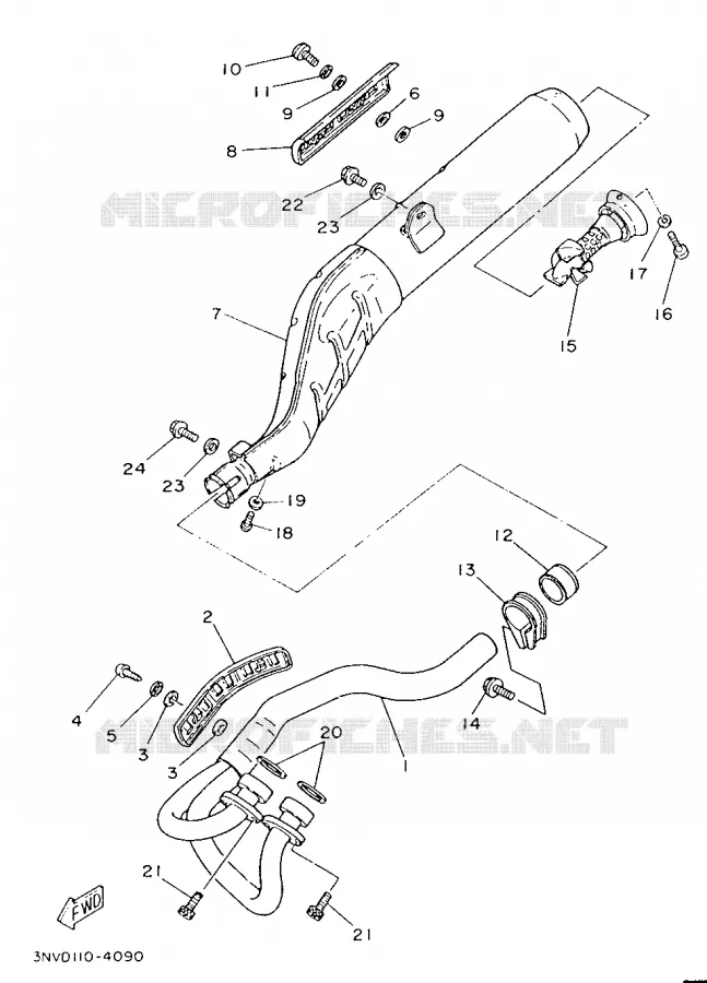 ECHAPPEMENT Yamaha MOTO 350 1993 XT  XT350H