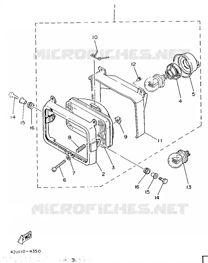 PHARE  Yamaha MOTO 350 1993 XT  XT350H