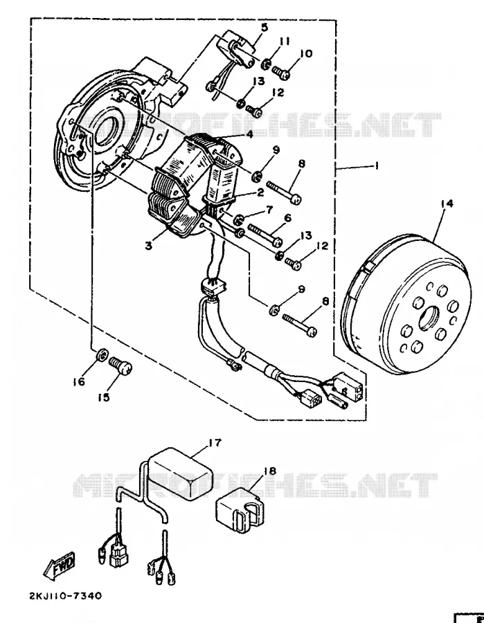 ALLUMAGE Yamaha MOTO 350 1996 XT  XT350HC