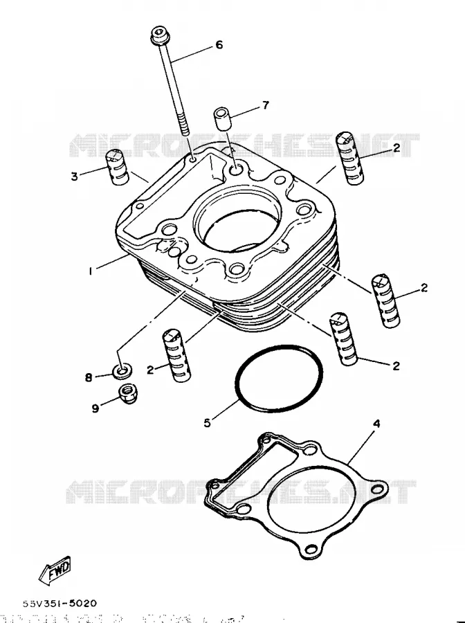 CYLINDRE Yamaha MOTO 350 1987 XT  XT350N (13KW)