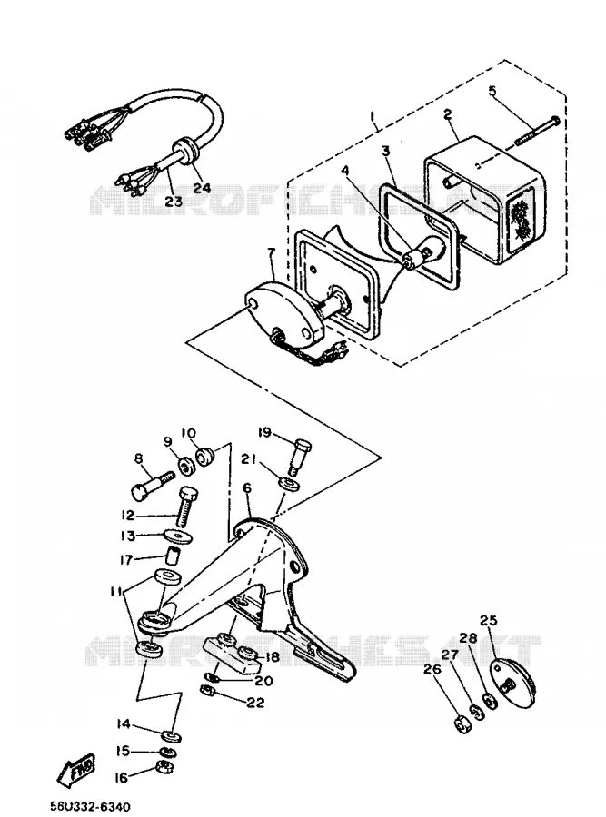 FEU ARRIERE Yamaha MOTO 500 1986 XT  XT500