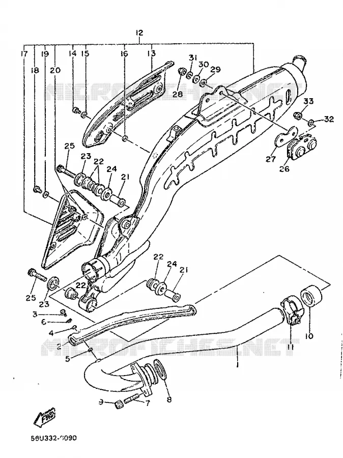 ECHAPPEMENT Yamaha MOTO 500 1986 XT  XT500