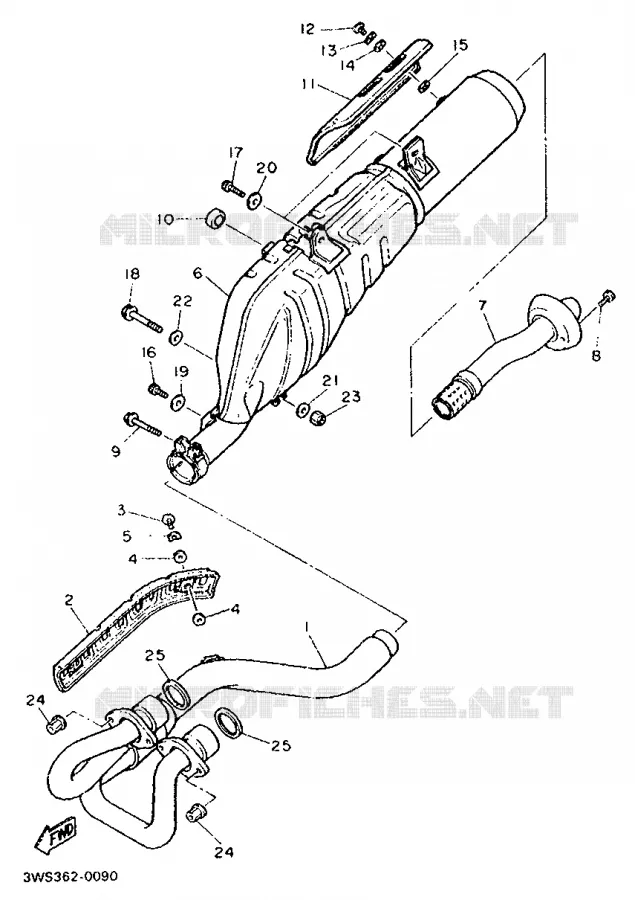ECHAPPEMENT Yamaha MOTO 500 1990 XTE  XT500E