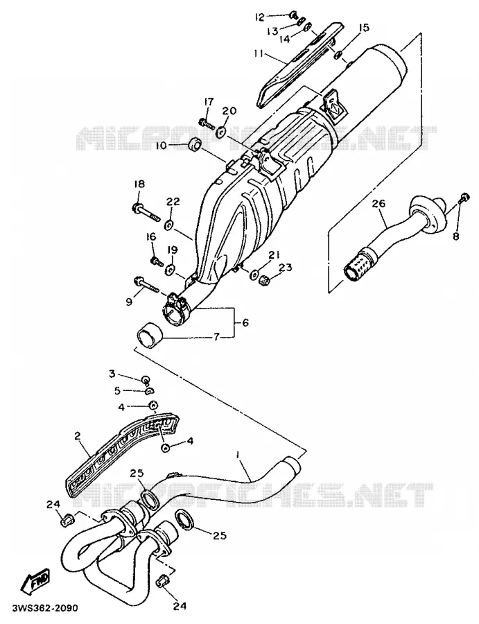 ECHAPPEMENT Yamaha MOTO 500 1993 XTE  XT500E