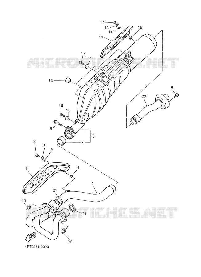 ECHAPPEMENT Yamaha MOTO 500 2002 XTE  XT500E