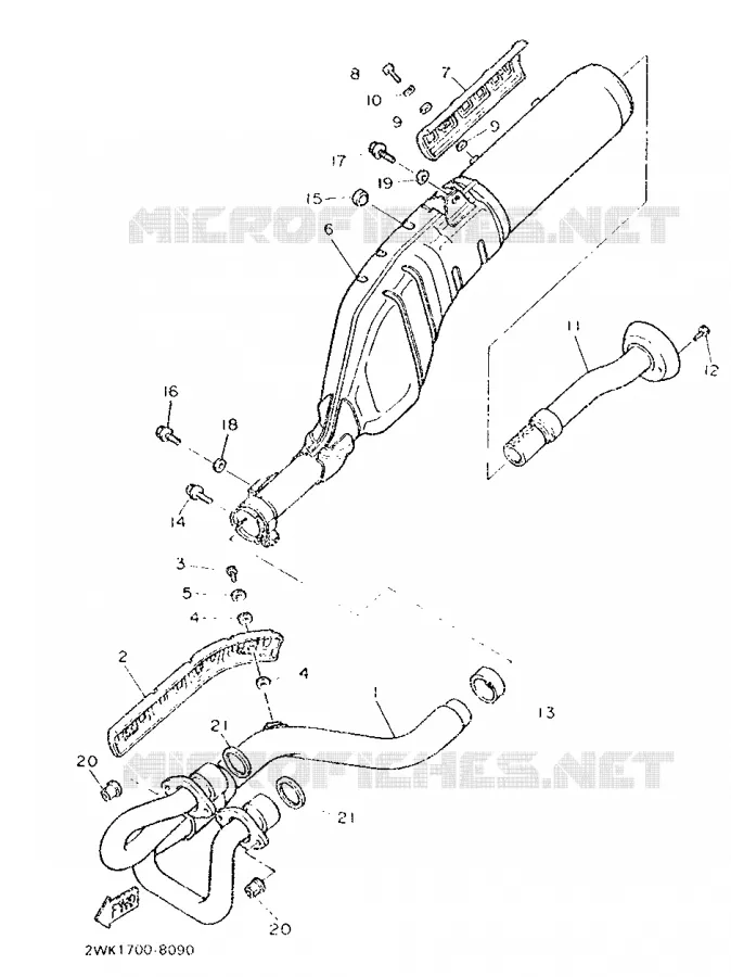 ECHAPPEMENT Yamaha MOTO 500 1989 XT  XT500T