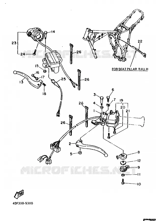 COMMODO / LEVIER Yamaha MOTO 600 1986 XT  XT600