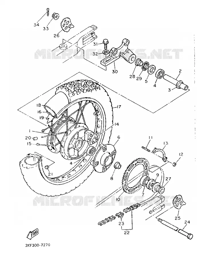 ROUE ARRIERE Yamaha MOTO 600 1987 XT  XT600