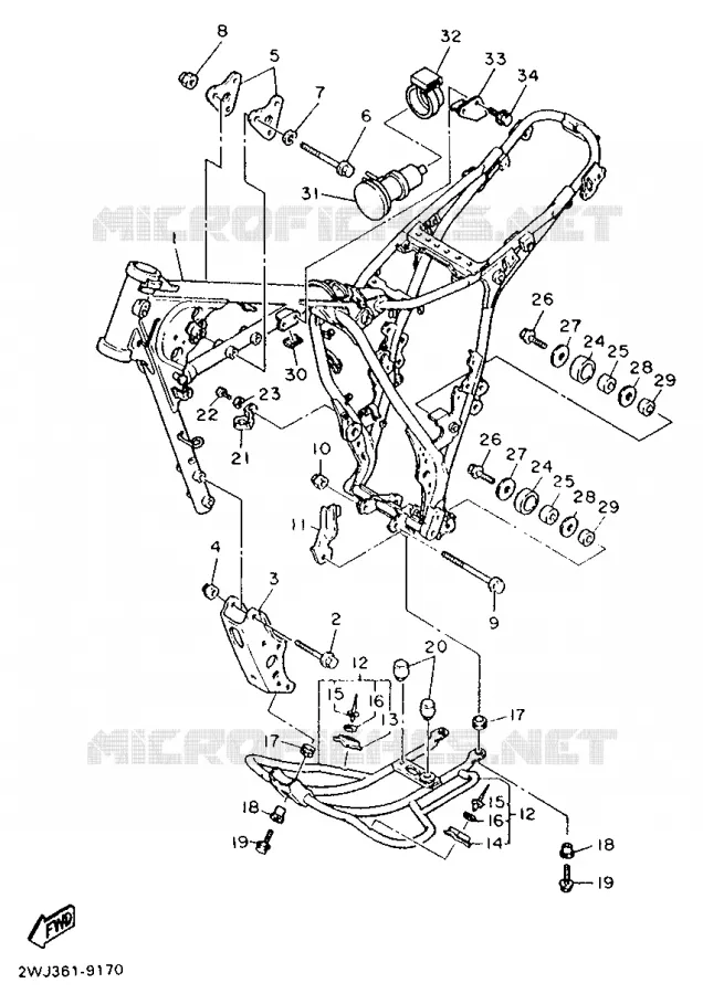 CADRE Yamaha MOTO 600 1989 XT  XT600