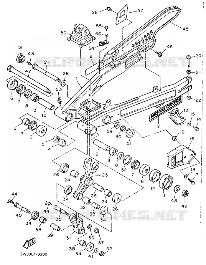 BRAS ARRIERE Yamaha MOTO 600 1989 XT  XT600