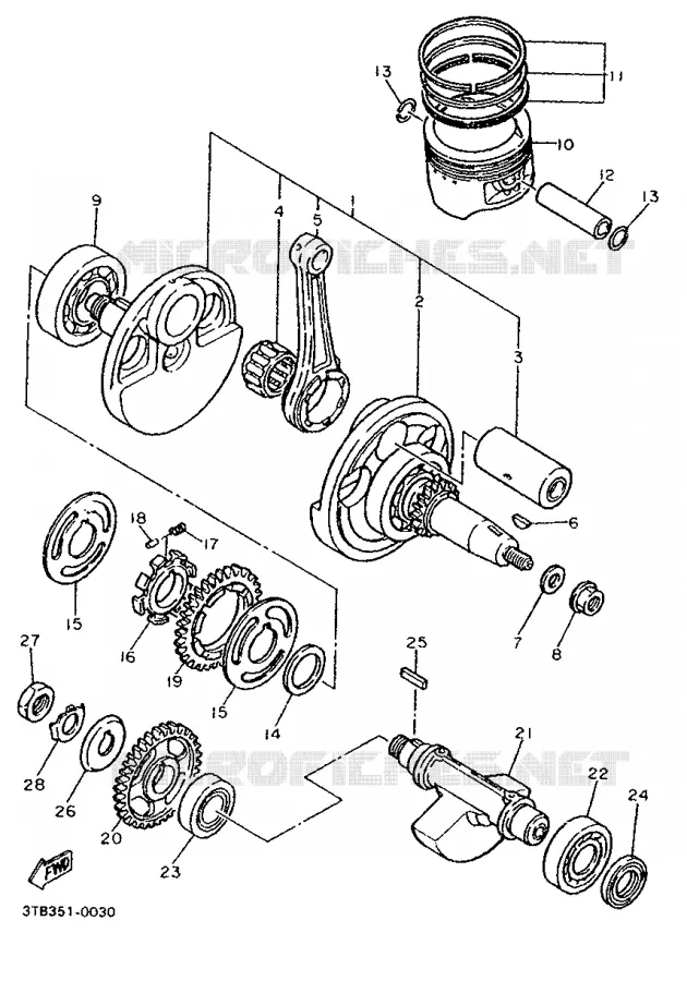 VILEBREQUIN / PISTON Yamaha MOTO 600 1990 XT  XT600