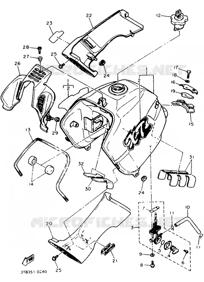 RESERVOIR A ESSENCE Yamaha MOTO 600 1990 XT  XT600