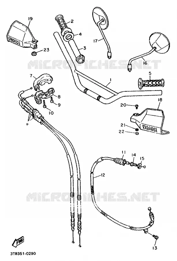 GUIDON ET CABLES Yamaha MOTO 600 1991 XTE  XT600E