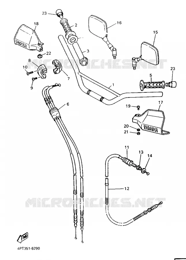 GUIDON ET CABLES Yamaha MOTO 600 1996 XTE  XT600E
