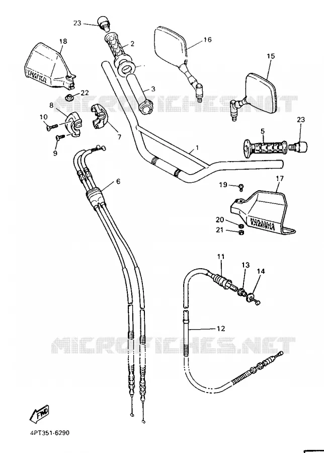 GUIDON ET CABLES Yamaha MOTO 600 1997 XTE  XT600E