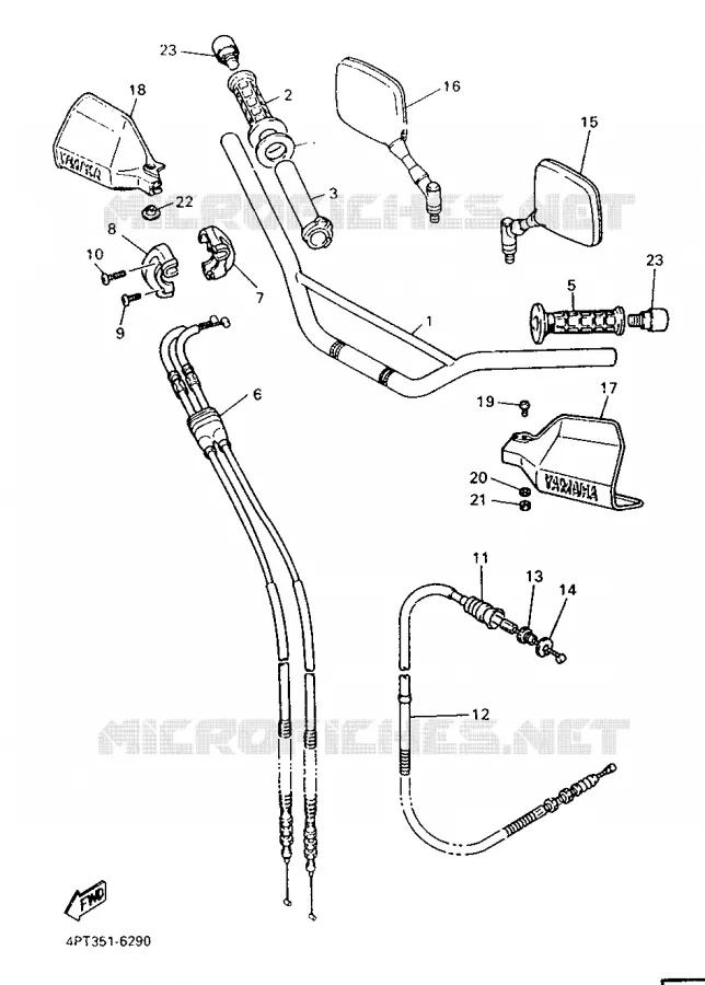 GUIDON ET CABLES Yamaha MOTO 600 1998 XTE  XT600E