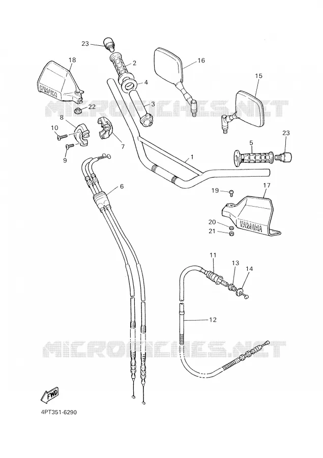 GUIDON ET CABLES Yamaha MOTO 600 2002 XTE  XT600E