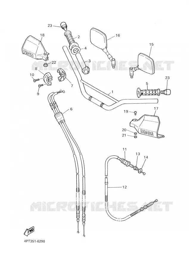 GUIDON ET CABLES Yamaha MOTO 600 2002 XTE  XT600E