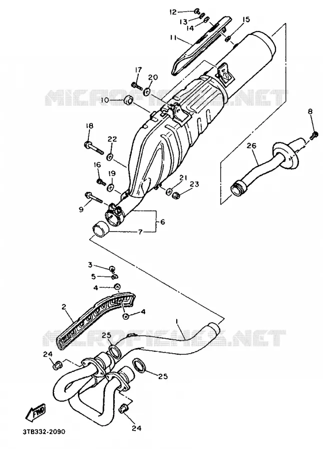 ECHAPPEMENT Yamaha MOTO 600 1994 XTE  XT600E (33KW)