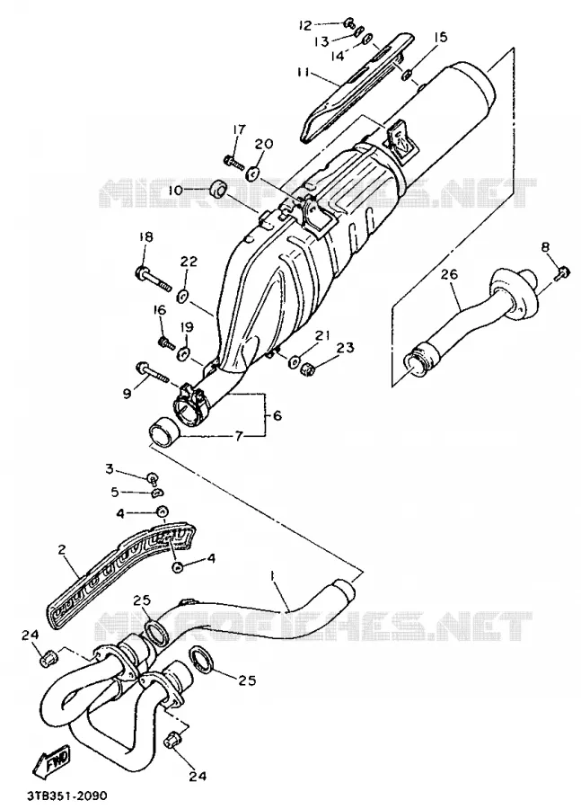 ECHAPPEMENT Yamaha MOTO 600 1992 XTE  XT600ED