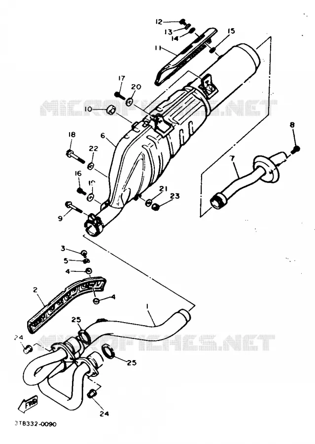 ECHAPPEMENT Yamaha MOTO 600 1991 XTE  XT600EN