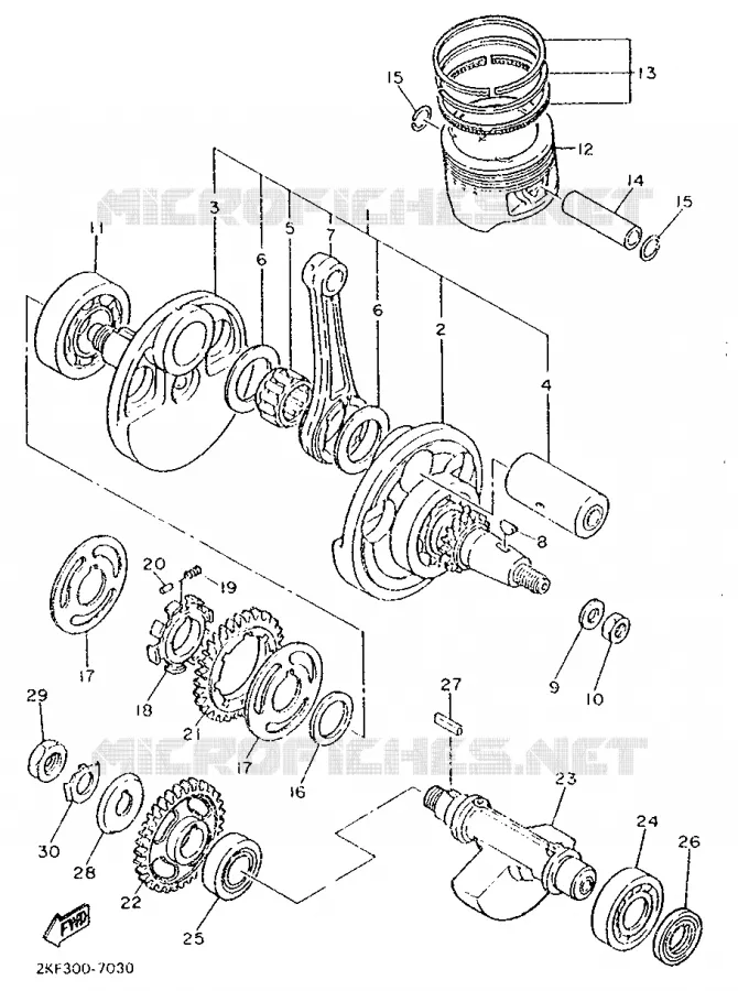 VILEBREQUIN / PISTON Yamaha MOTO 600 1987 XT  XT600
