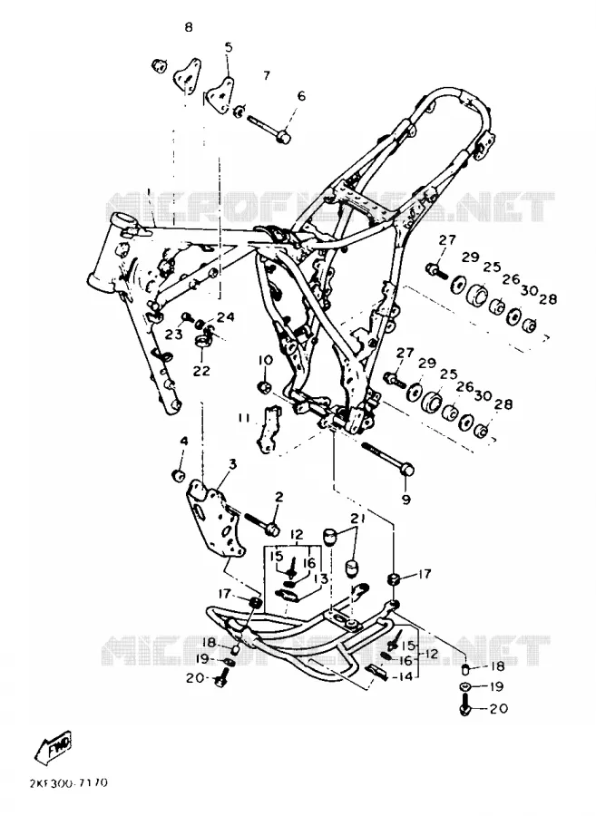 CADRE Yamaha MOTO 600 1987 XT  XT600H (33KW)