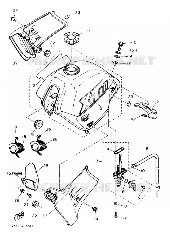 RESERVOIR A ESSENCE Yamaha MOTO 600 1987 XT  XT600