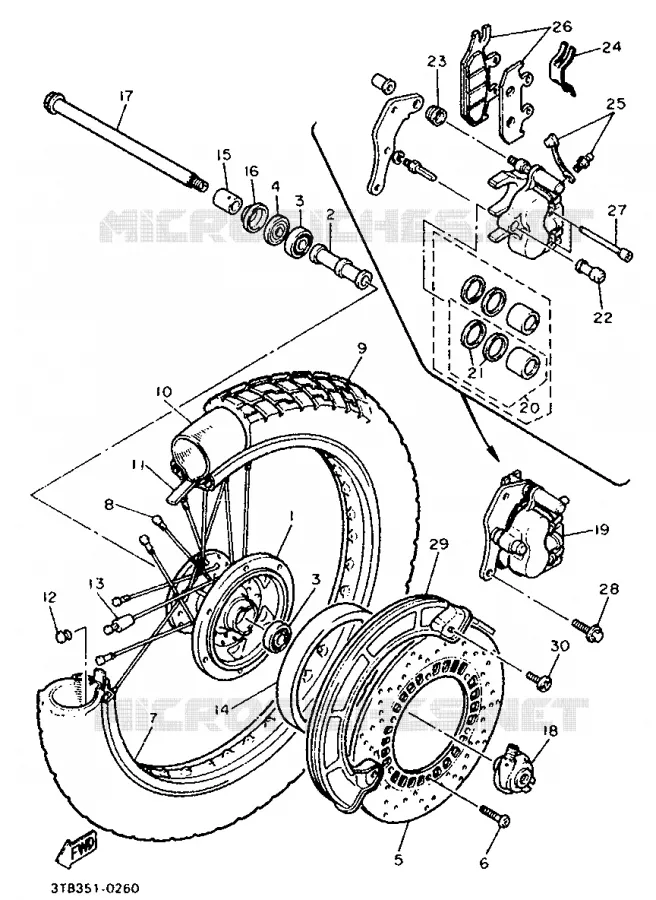 ROUE AVANT Yamaha MOTO 600 1993 XT  XT600K